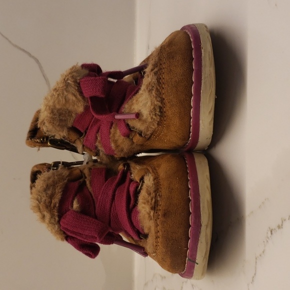 Dr. Scholls Kids Shoes Brown Booties Burgandy Laces Toddlers Size 7 - Picture 2 of 10